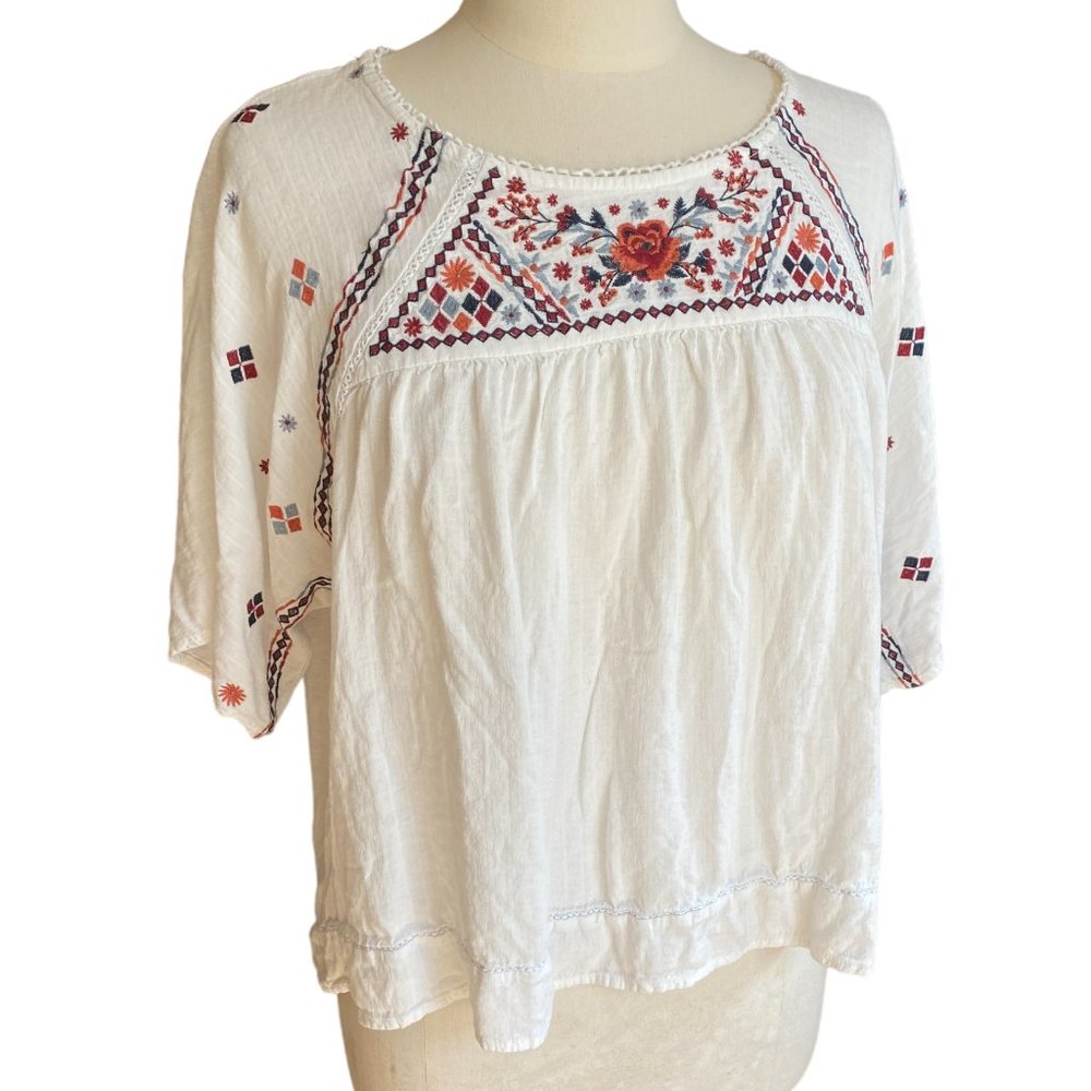 Knox Rose Embroidered Boho Blouse